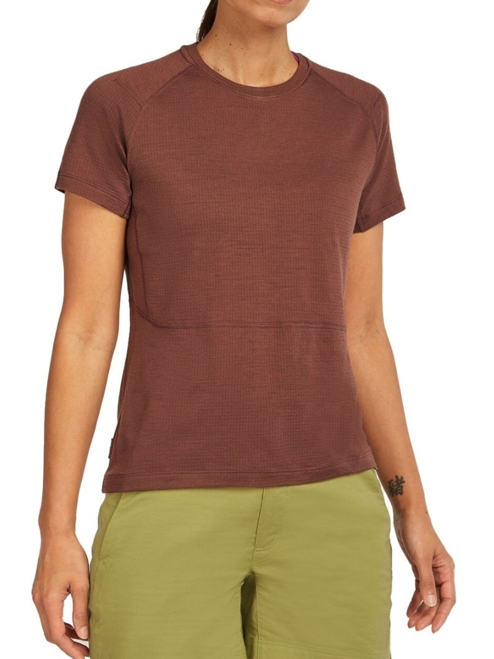 Icebreaker Merino 200 Waffle Elevation Short Sleeve Tee Shirt - Carob - Large